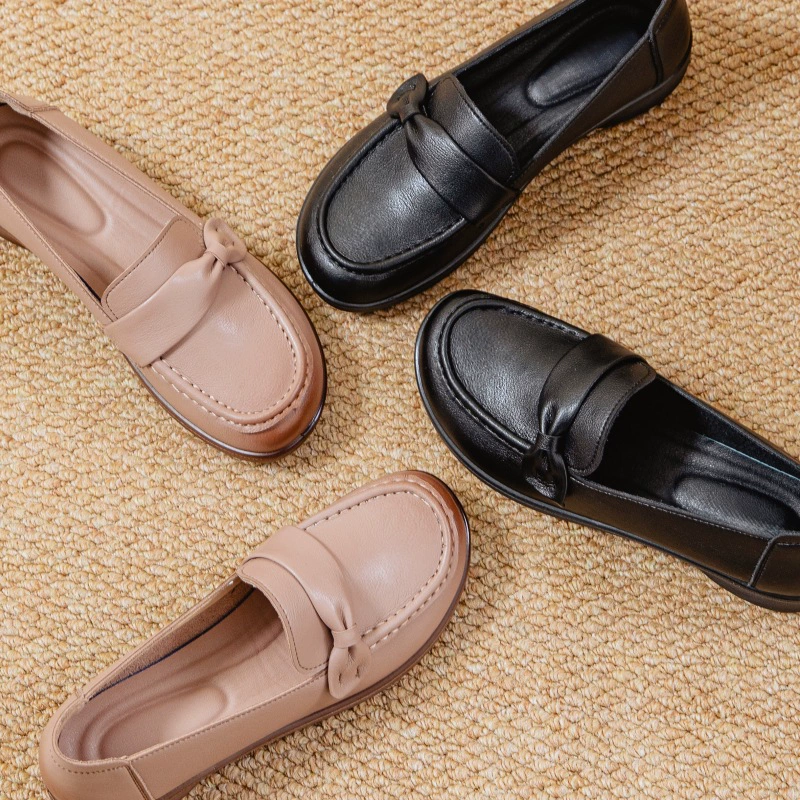 Супер мягкая натуральная кожа Удобная мама обувь одиночная обувь нескользящая, средний и пожилой комфорт, не утомительная кожаная обувь для легких весенних и осенних моделей