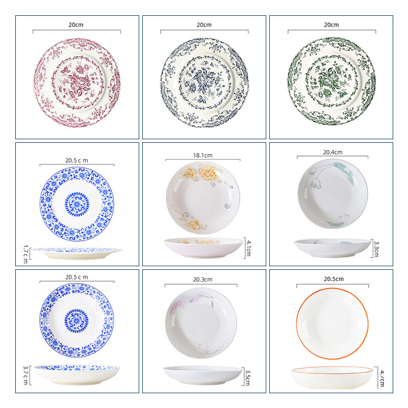 [Platos de 8 pulgadas] [Fábrica de origen] Plato doméstico de platos de cerámica de alto valor image 5