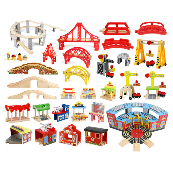 wooden magnetic train railed