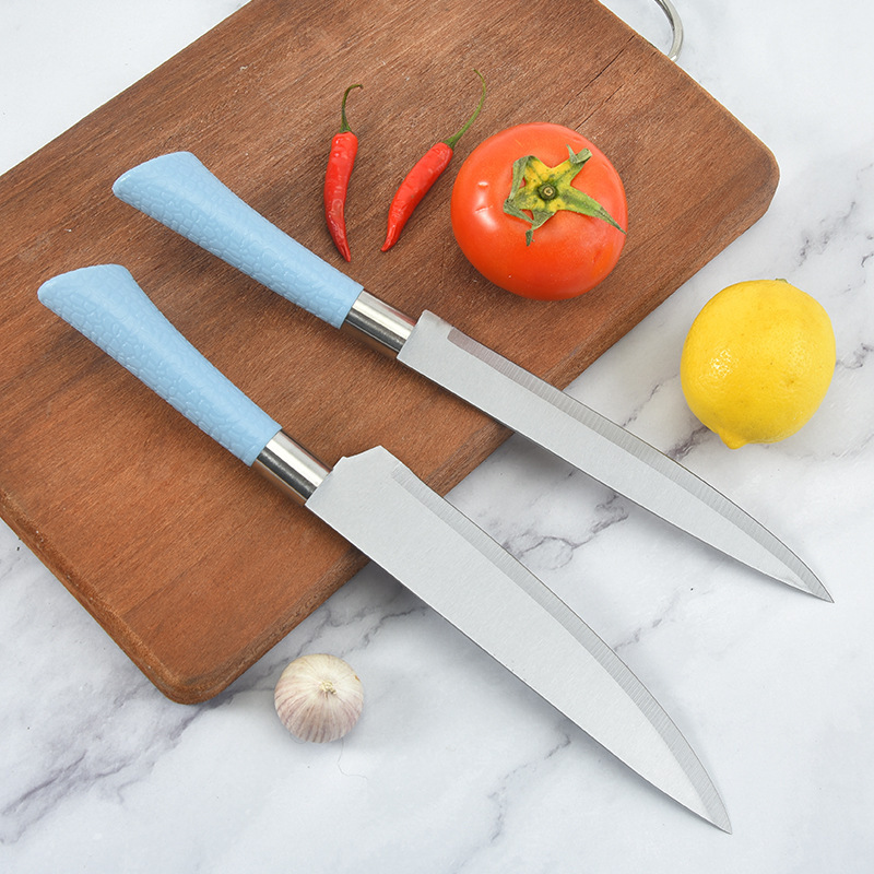 Asiento cilíndrico Juego de cuchillos de 7 piezas Juego de cuchillos de acero inoxidable para el hogar de cocina Cuchillo de chef Juego de combinación de cuchillos multiusos