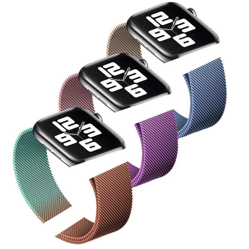Aplicable Apple Watch Apple Watch Milan Niza Correa de hebilla magnética de acero inoxidable SE de iwatch1-9 generación