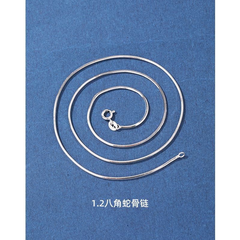 Collar de cadena de hueso de serpiente personalizado 925 joyería de plata esterlina procesamiento colgante de cadena de clavícula para dibujar una muestra de plata hecha a medida