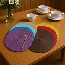 PP手工编织餐垫隔热垫餐桌防油滑垫餐盘垫碗垫杯垫欧美日式家居品