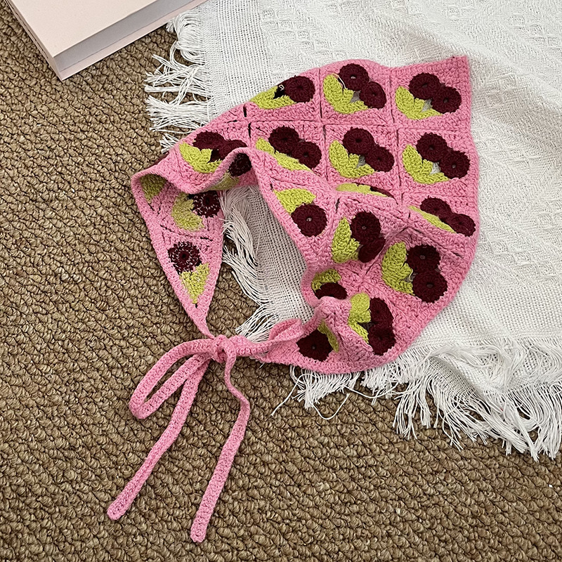 Dulce ins toallas triangulares francesas vino retro rojo cóncavo forma de toallas triangulares japonesas hechas a mano toallas de gancho