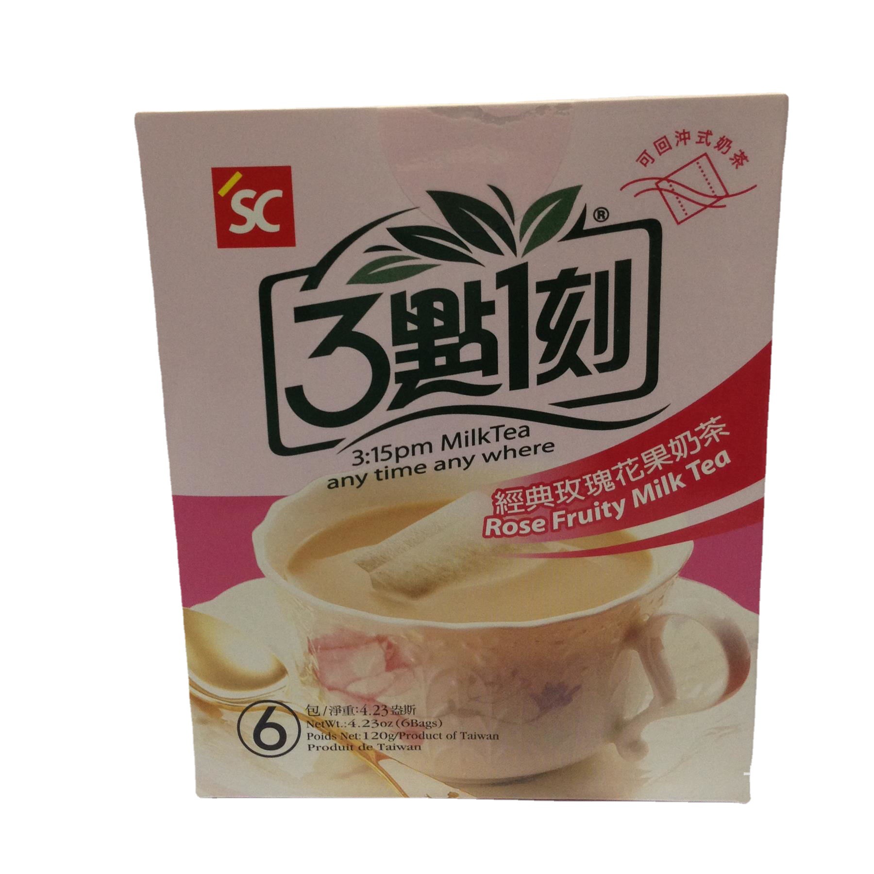 批发休闲零食 台湾进口三点一刻经典玫瑰花果奶茶100克  24盒一箱