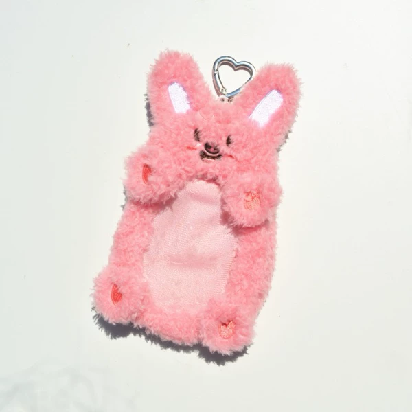 Pink pig with palm embroidery card holder