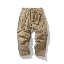 日系工装复古潮牌余文乐立体多口袋休闲裤做旧水洗City boy宽松裤