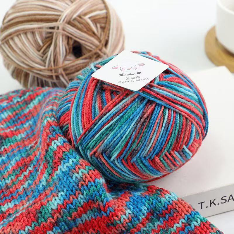 Merino Fancy Rainbow Wool Yarn, Gradient Dyed Yarn, Alpaca Yarn for Handmade DIY Knitting, Knitting Needles, Scarf Yarn, Sweater Yarn Merino Fancy Rainbow Wool Yarn, Gradient Dyed Yarn, Alpaca Yarn for Handmade DIY Knitting, Knitting Needles, Scarf Yarn, Sweater Yarn
