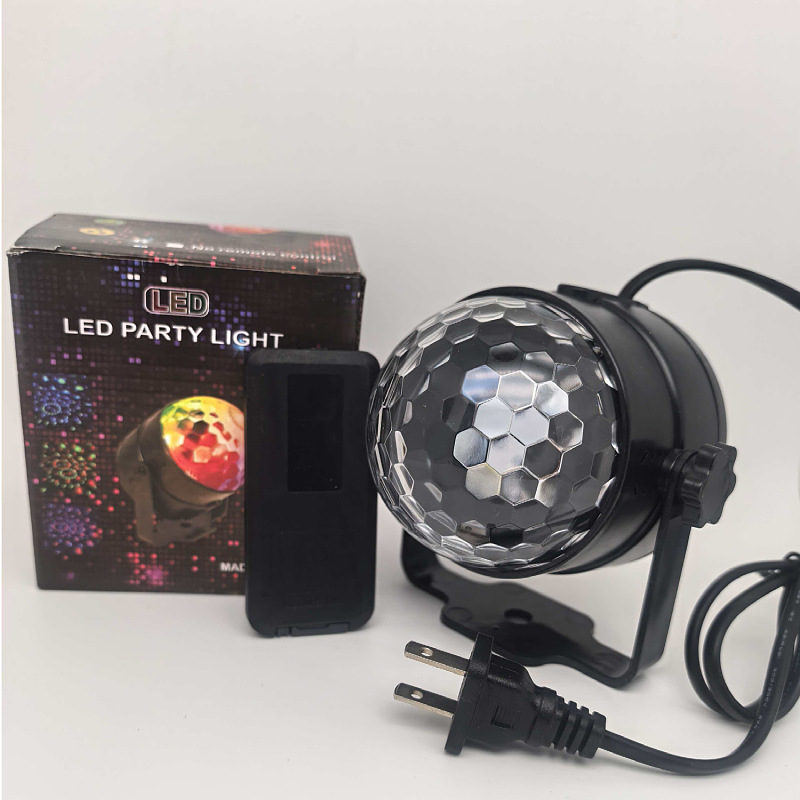 Bola Mágica LED Giratoria con Control Remoto Transfronterizo, Luz Láser Colorida, Bola Mágica de Cristal para KTV, Luz Láser para Atmósfera de Escenario