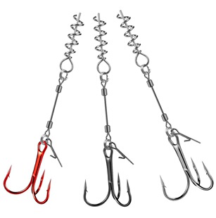 Three-Piece Hook Set with 3-Color Steel Wire Fishing Line, Steel Wire Hook with Spring Lock Needle, Fishing Hook Set Wholesale