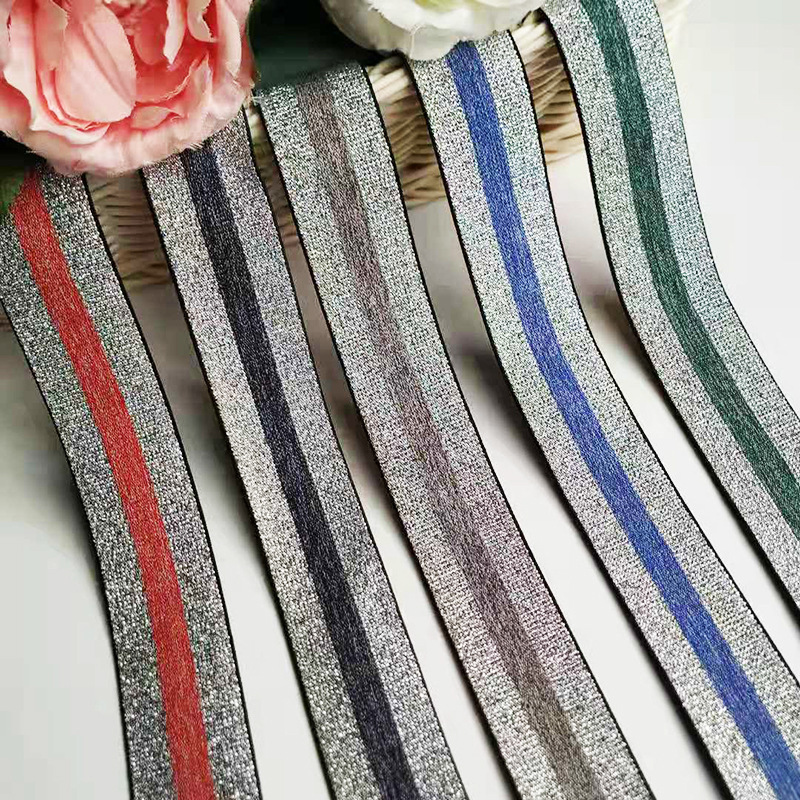 新款彩色葱丝间色松紧带弹力橡筋带裤腰带服装辅料 厂家直批