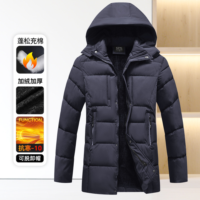 Capa de algodón transfronteriza para hombres en invierno grueso de moda de moda de moda de hombre chaqueta de algodón de negocios chaqueta de algodón de invierno para hombres chaqueta grande