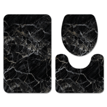 家用脚垫三件套防水u形坐垫浴室吸水防滑家居纹路形地毯厂家现货