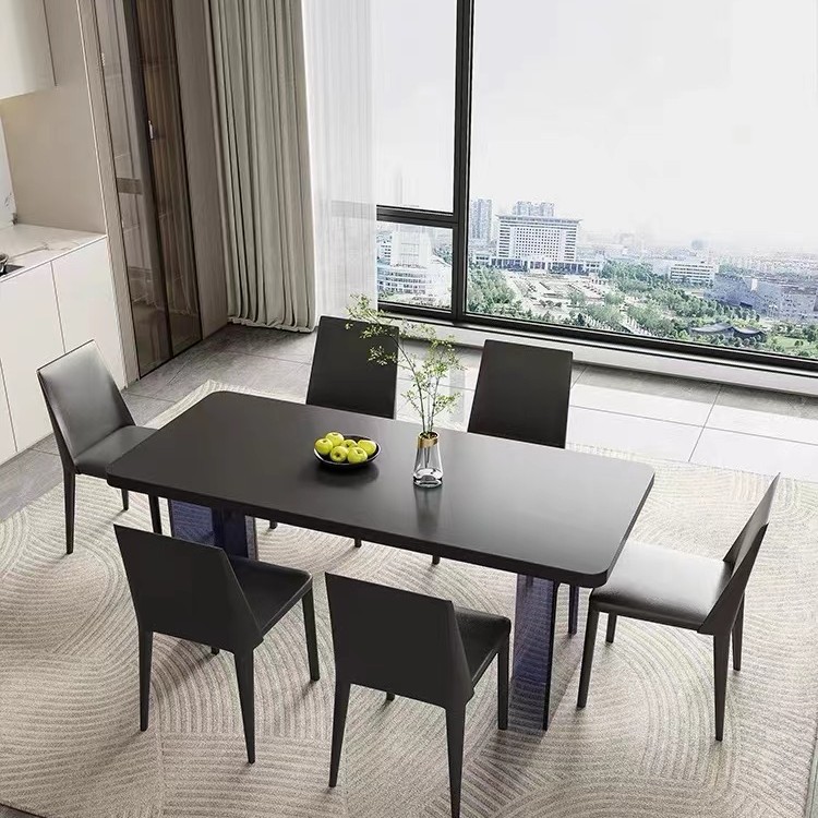 Luz moderna de lujo acrílico suspensión mesa de comedor y silla combinación inferior colgante redondeado blanco mesa de comedor hogar pequeño apartamento Mesa transparente