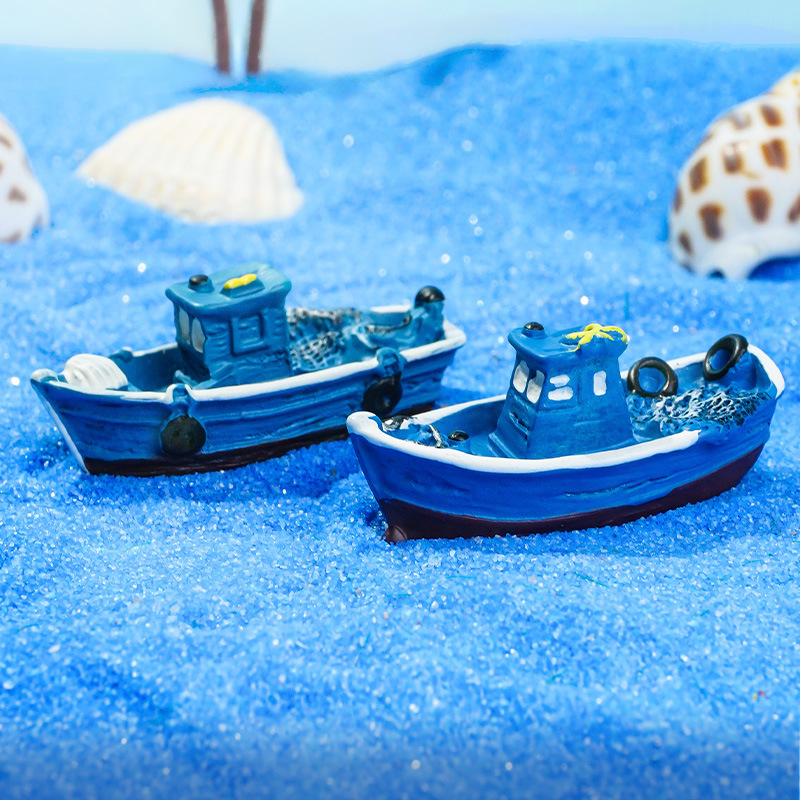 Mini Barco Decorativo para Acuario de Resina para Pecera image 3