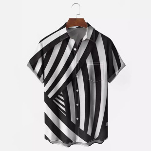 2024 Cross-Border Hot Selling Hawaiian Shirt Printed Shirt European Size Beach Export Special Large Size Shirt for Men