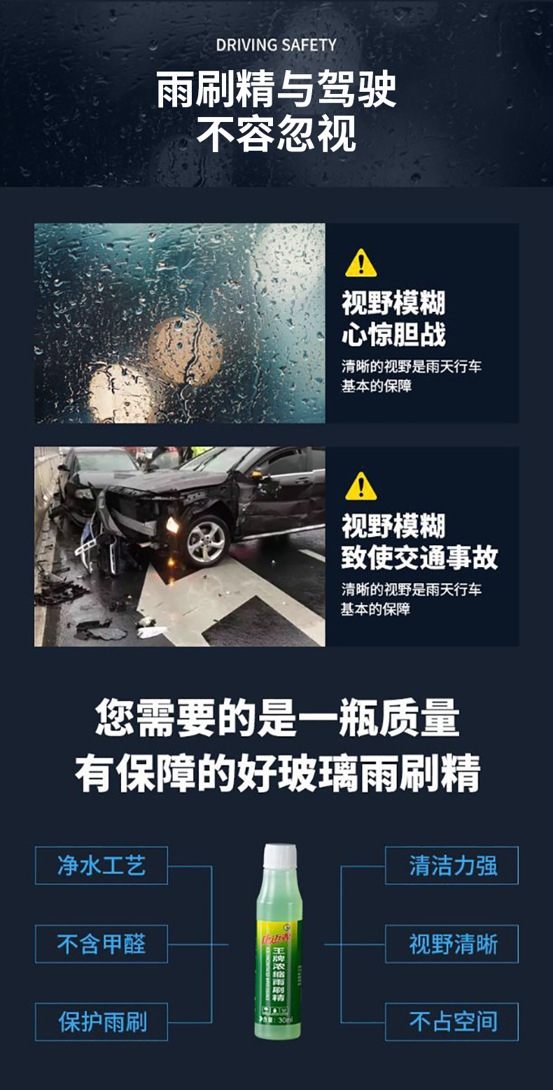 Car Wiper Water Antifreeze Glass Water Liquid to Remove Shellac Oil Film Four Seasons Winter Concentrated Wiper Essence