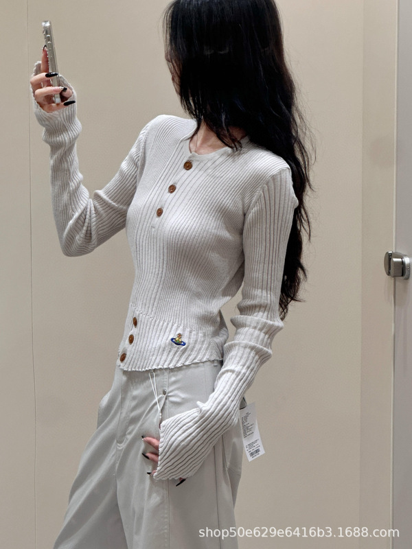 vivi土星秋冬半开领打底衫女2025新款韩系长袖修身显瘦内搭针织衫|undefined