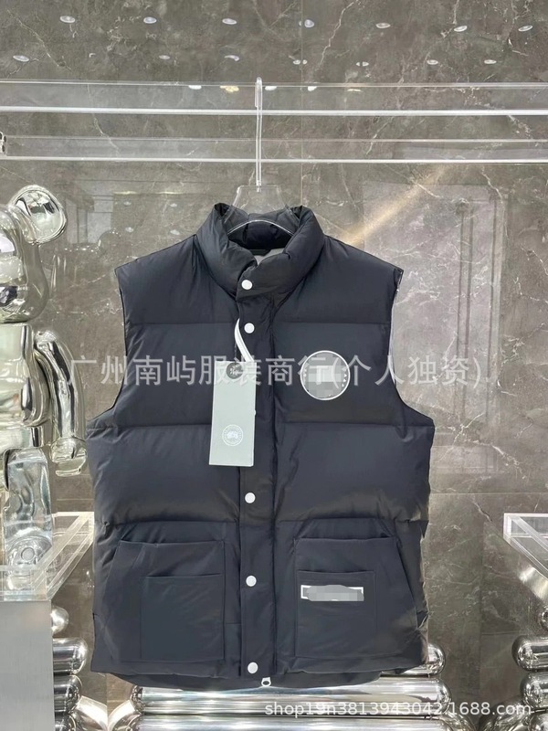 跨境现货大鹅家白标男女短款秋冬背心坎肩棉服马甲保暖加厚外套款|undefined