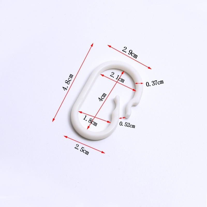 샤워커튼 커튼 후크 후크 침대 커튼 걸이 고리 걸이 고리 오픈 당김 고리 플라스틱 원형 액세서리 C형 버클 대형