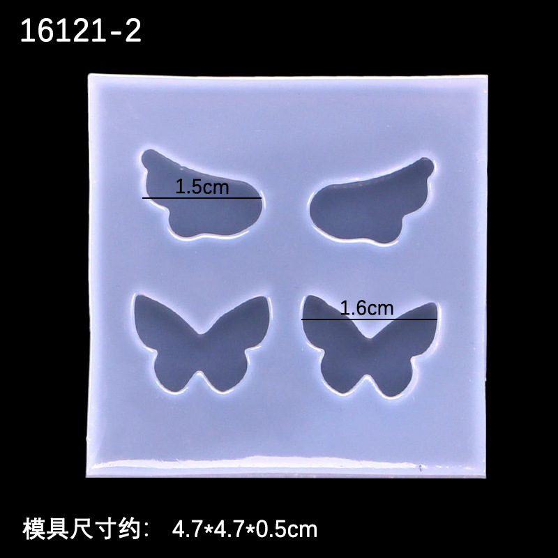 Espejo mini figura Linda silicona molde DIY Stud pendientes colgante epoxi estrella corona peces amor corazón cuadrado redondo