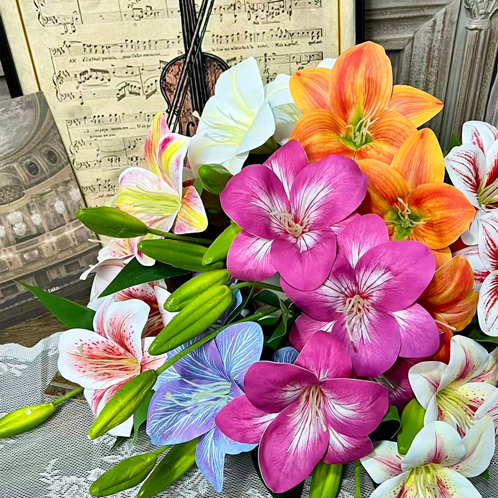 3D4 head daylily lily simulated fake flower handmade wedding flower…