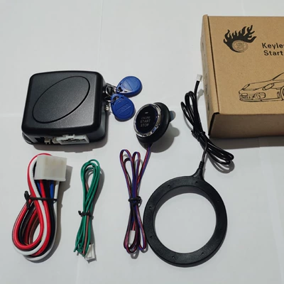 902 Foreign Trade Cross-Border Model: General Motors 12V Universal Rfid Car Hidden Lock Anti-Theft + Smart One-Button Start (Car anti-theft device) - old-shell-3-prong-button-english