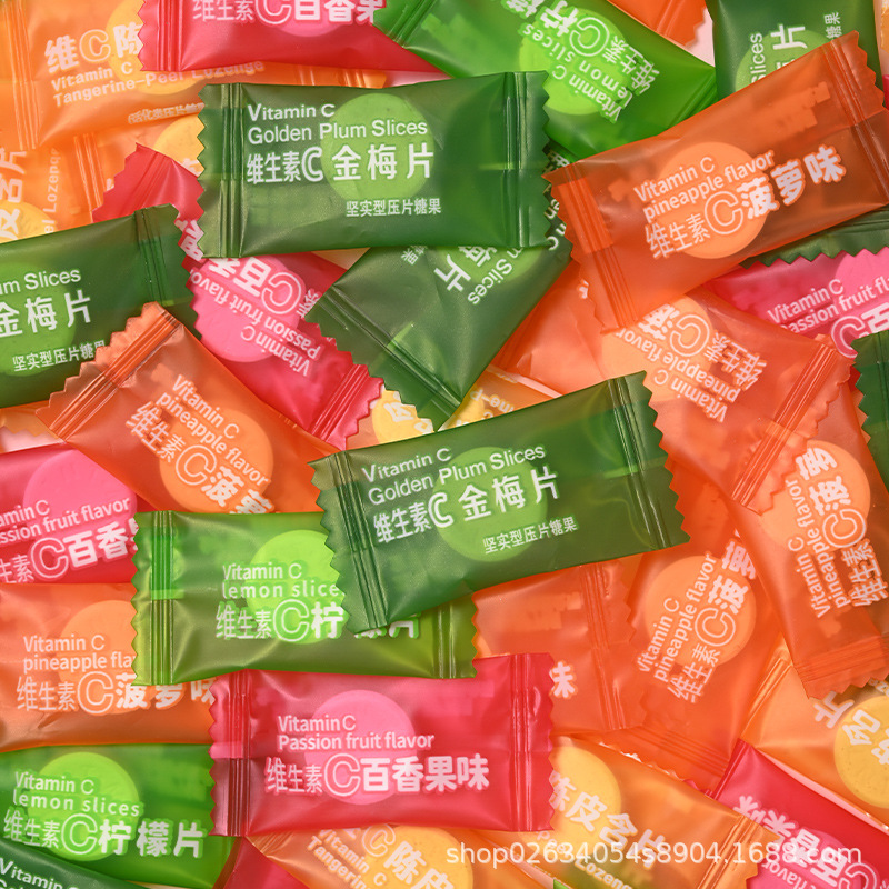 Vitamin C tangerine peel buccal tablets sea salt passion fruit flavor sugar-free mints commercial fresh breath entertainment candy snacks