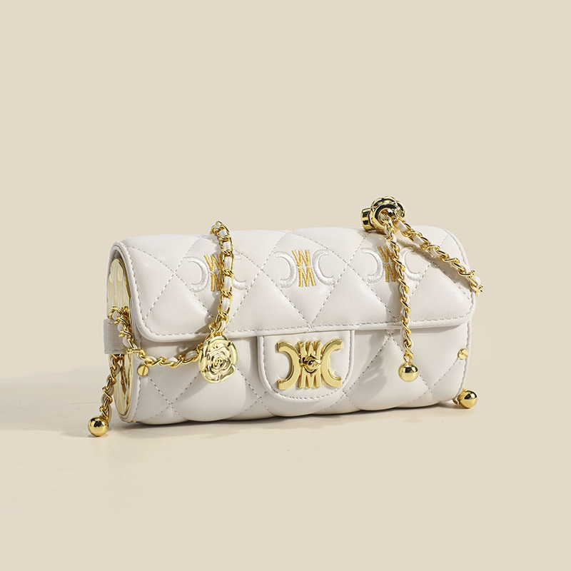 Borsa a tracolla singola a spalla singola con cilindro ricamato versatile alla moda da donna occidentale in stile coreano estivo 2024_voghion.com