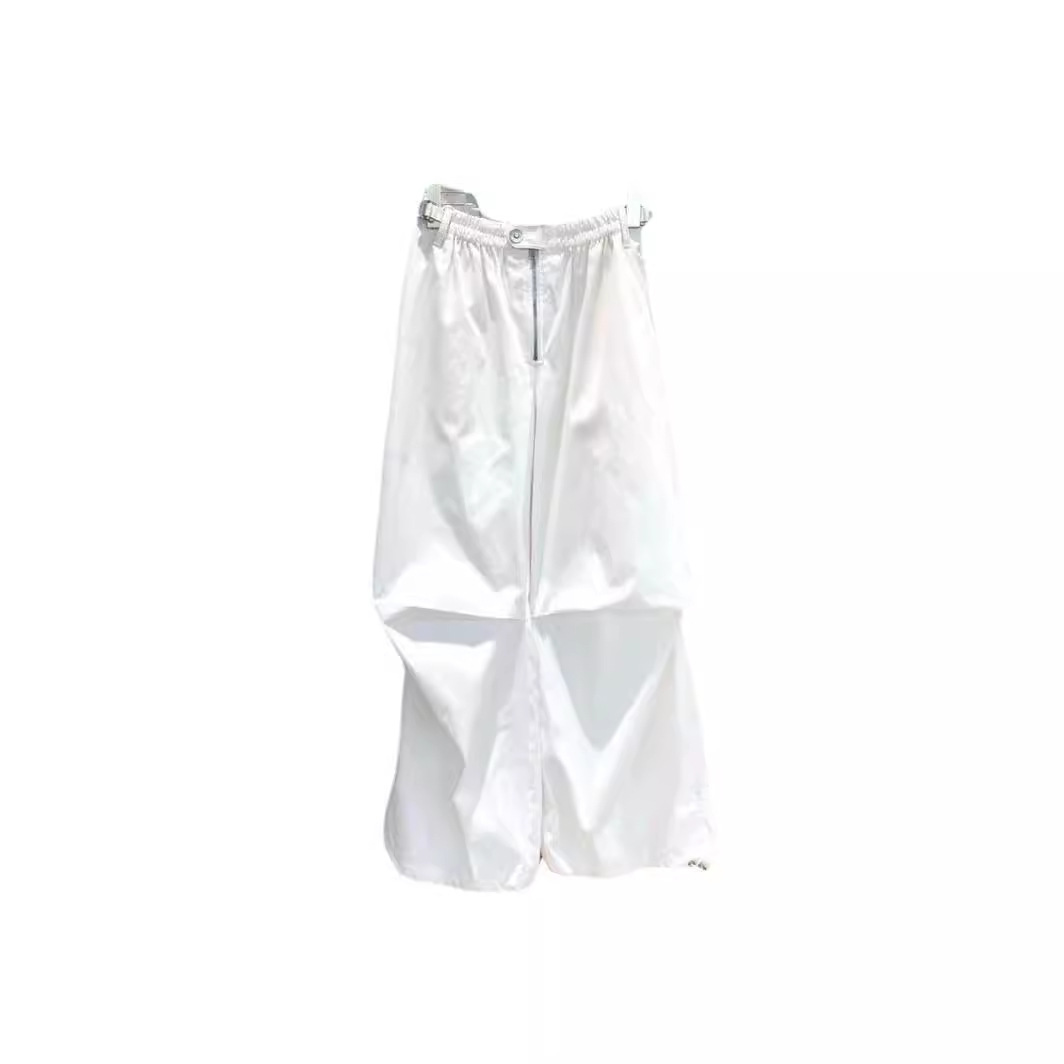 Pantalones cargo de paracaídas americanos de diseñador, pantalones de pierna ancha holgados y adelgazantes con cordón y cremallera fina de verano image 6