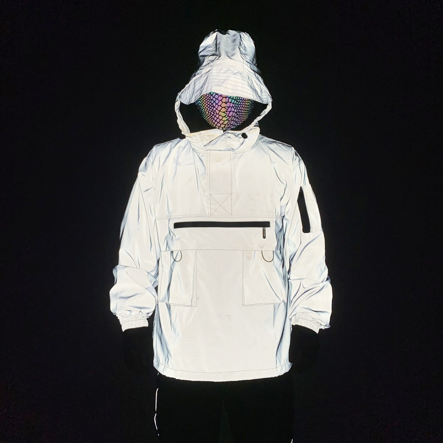 Abbigliamento da uomo multitasche tattico funzionale stile colorato riflettente giacca da lavoro coppia giacca con cappuccio d'assalto larga_voghion.com