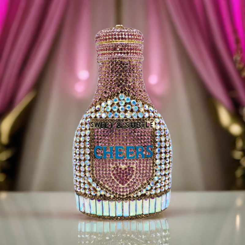 Bolsa de botella Daiwei nueva botella de champán hueco con diamantes bolsas de banquete de diamantes bolsas de mano de mujer