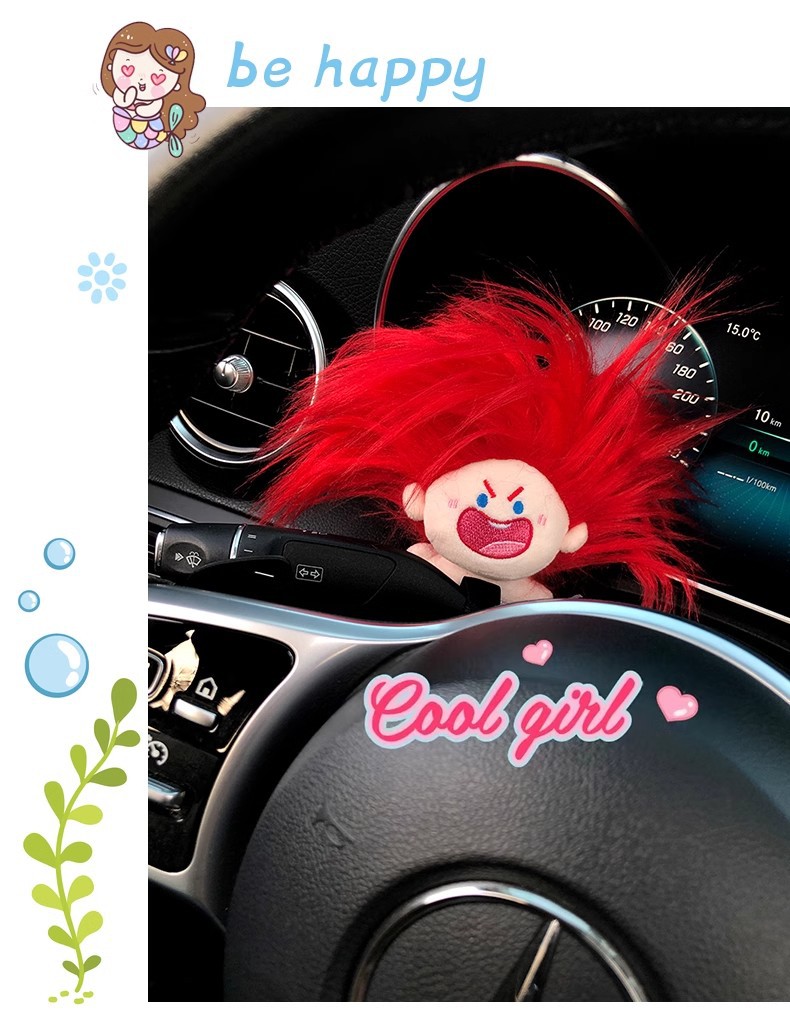 The United States blew up the mermaid princess car block decoration car turn signal wiper doll car accessories ornaments women