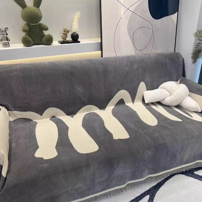 Toallas de sofá de alta gama, sofá antideslizante, sofá recto, cojín de sofá negro de lujo de alta calidad, 2025 nuevo