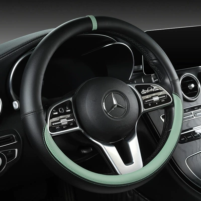 New full Nappa leather steering wheel cover car leather steering cover four seasons universal breathable sweat-absorbent non-slip handle cover
