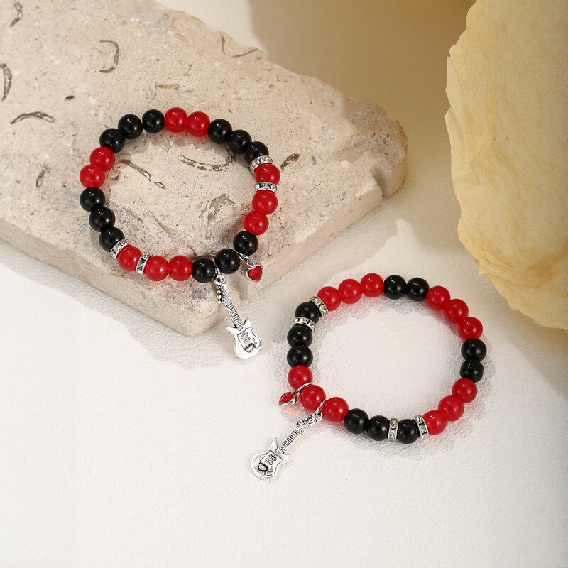 European and American Cross-Border Etsy Popular Letter Bead Heart Magnetic Couple Bracelets Elastic Jewelry Friendship Accessories