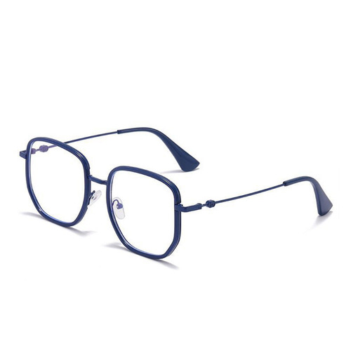 Anti-blue light glasses for myopia, ready-made women's large-frame plain plain glasses, internet celebrity metal black-frame glasses