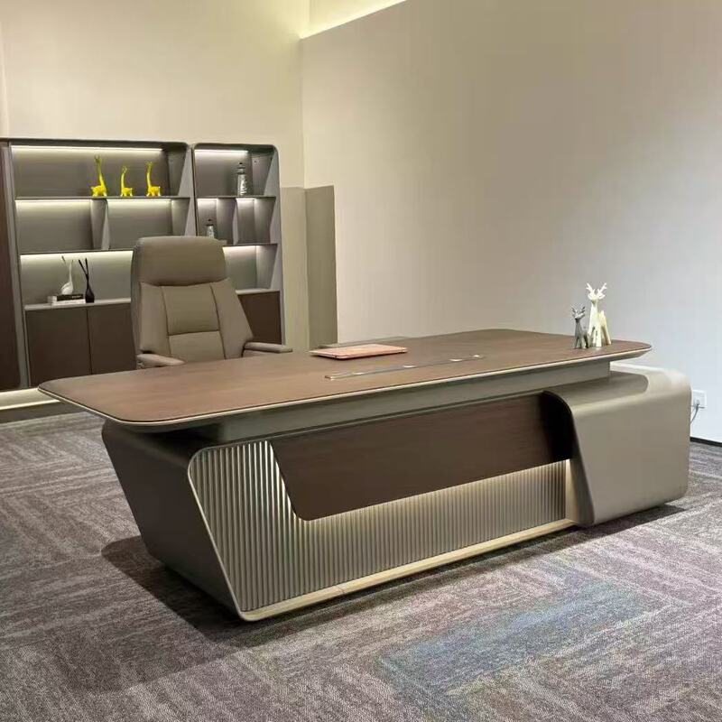 Boss Desk, Simple, Light Luxury, High-End, Modern Executive Desk, Chairman's Office, Executive Desk and Chair Set