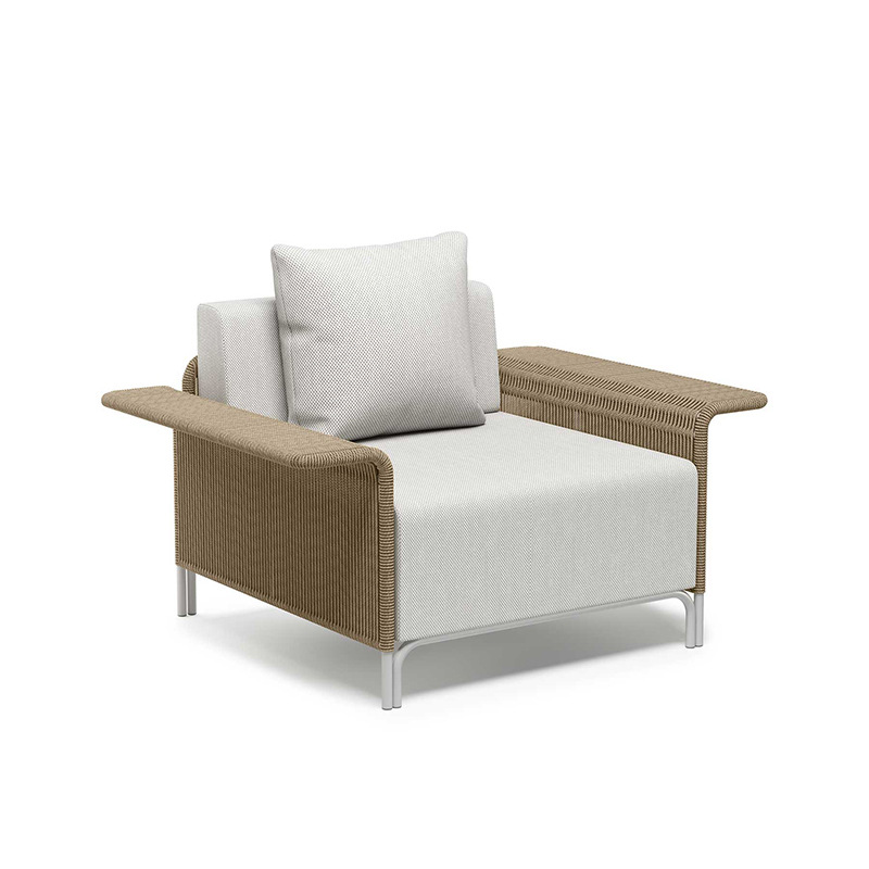 Sofá al aire libre patio trenzado combinación de silla de caña impermeable solar jardín villa terraza de alojamiento nórdico muebles de esquina