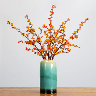 Big Branch Simulation Southern Snake Vine Bitter Sweet Fruit and Silent Wind Zen Fake Flower Decoration Dried Flower New Year Flower Autumn Flower Design