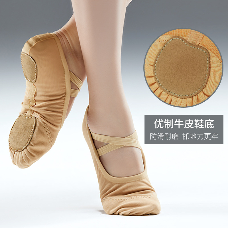 Spliced Elastic Yarn Dance Shoes with Soft Soles for Women, Adult Chinese Ballet, Children's Classical Dance Shoes, Instructor Shoes, Runway Show