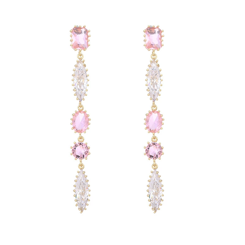 Серебряная игла, длинные серьги для скульптурирования лица, цирконий, образец серебро 925, стиль легкая роскошь, высокий качество