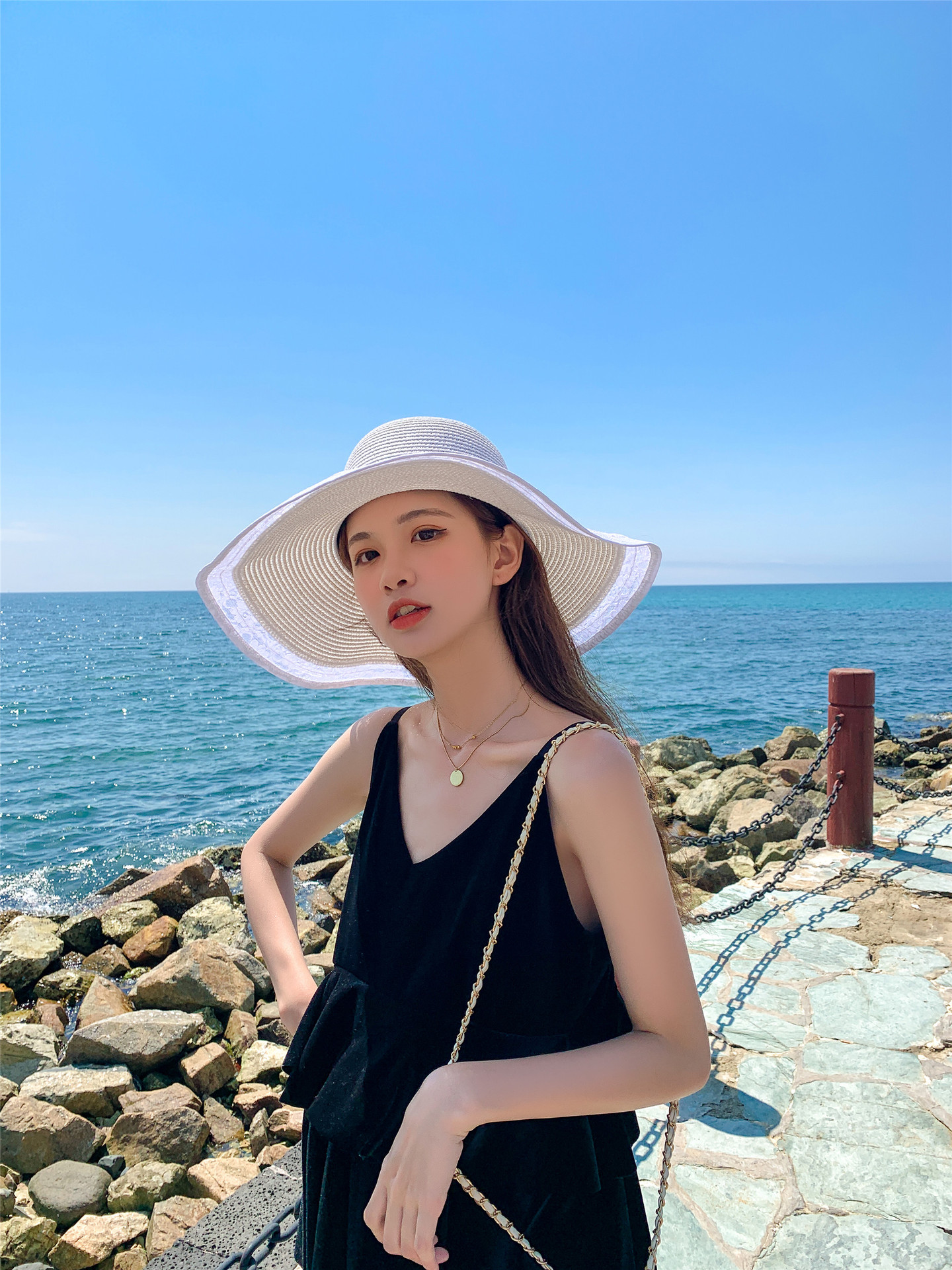 Fashion Big Eaves Dome Foldable Sunscreen Fisherman Hat display picture 13