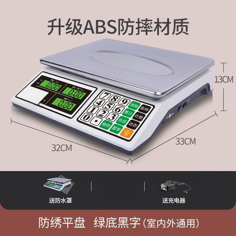 Escala electrónica para negocios, venta de verduras, pesas electrónicas, kilos de productos genuinos, puestos de venta de frutas precisos, báscula de mercado.