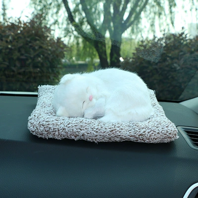 car ornaments odor removal bamboo: Car ornaments - small-white-cat