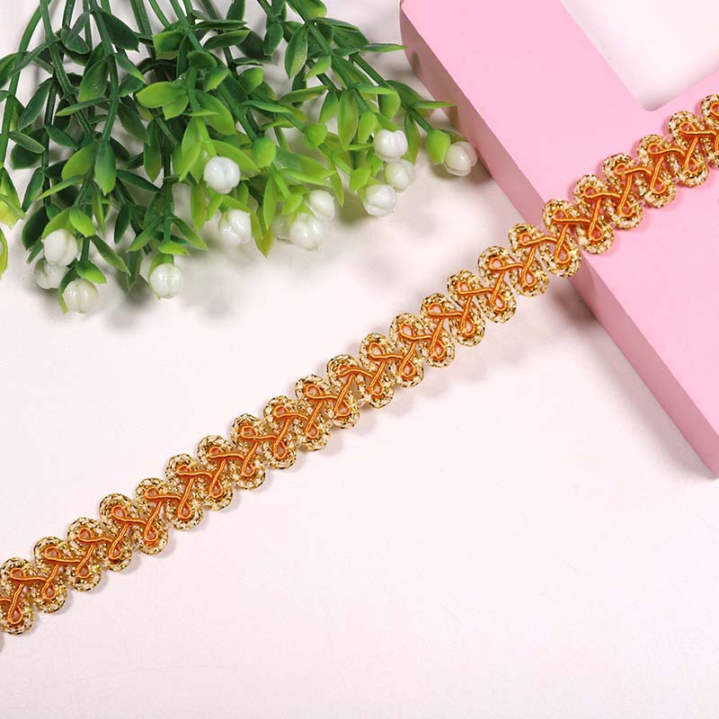 Spot 1.2cm color oro y plata accesorios de encaje accesorios de ropa 32 colores ciempiés borde de espigan encaje