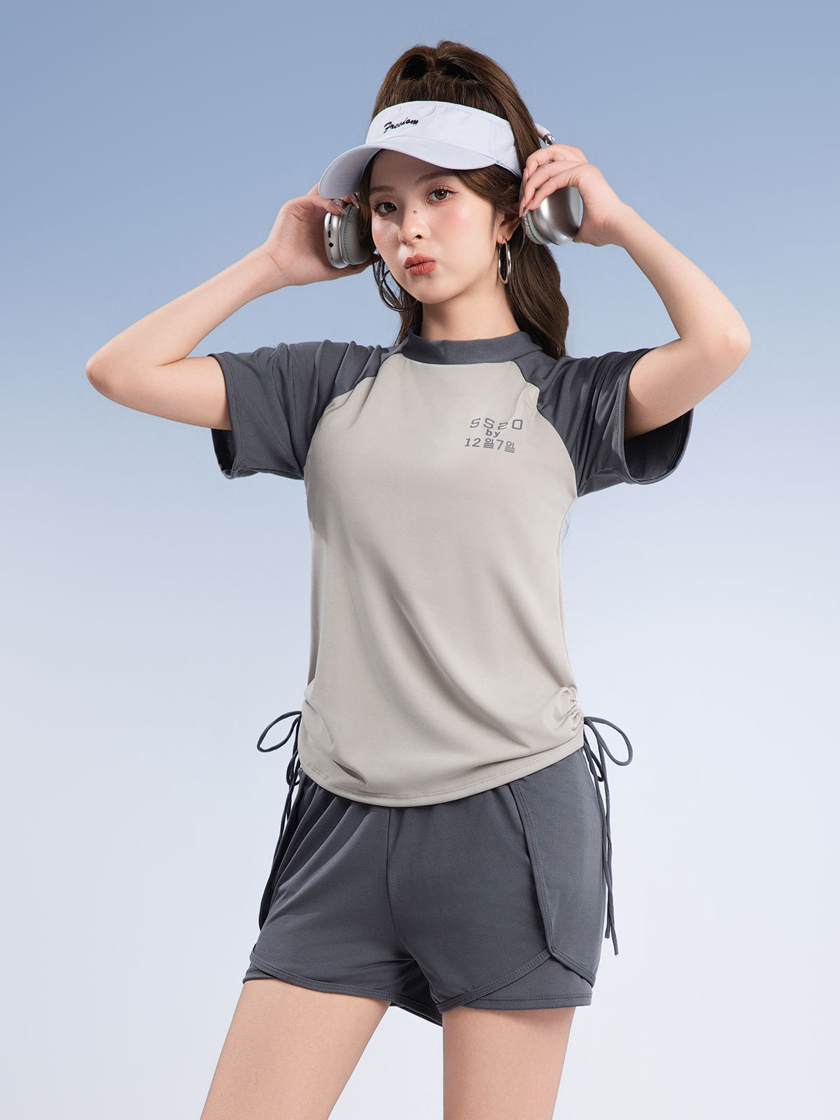 Traje de baño deportivo de talla grande para piscina femenina Pantalones cortos de manga corta conservadores divididos de mm gordos de dos piezas Traje de baño de 180 kg