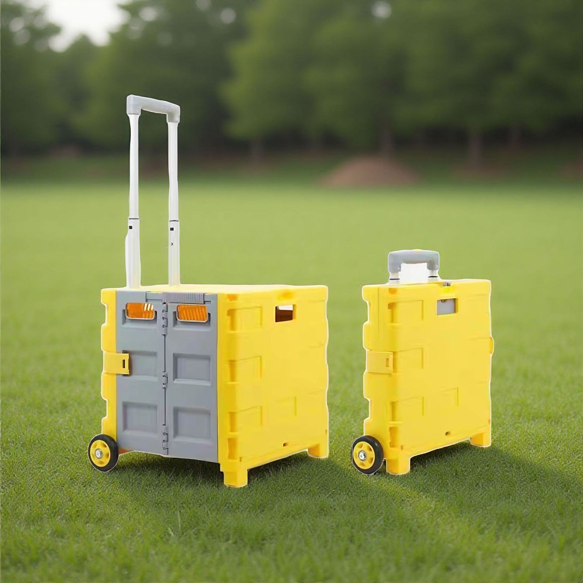 Folding Grocery Cart, Two-Wheeled Shopping Cart, Multifunctional Folding Cart, Colorful Household Portable Trolley, Portable Pull-Bar Box