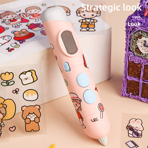 Cross-border charging low-temperature 3D printing pen for children, creative 3D stereoscopic painting pen, long-lasting doodle pen set