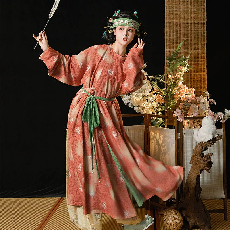 Оригинальный женский халат династии Тан, династия Хань, новинка 2025 года, шаровары с круглым вырезом, китайский стиль, повседневная вышивка, древний костюм, весенне-летний костюм